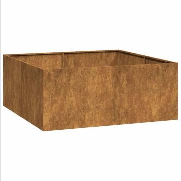 Rusty Planter 100x100x40 cm - Durable Weathering Steel