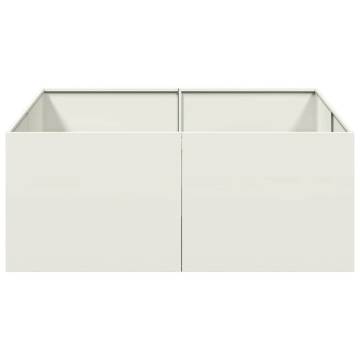 Stylish White Steel Planter 100x100x40 cm for Outdoor Spaces