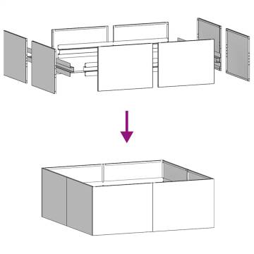 Stylish White Steel Planter 100x100x40 cm for Outdoor Spaces