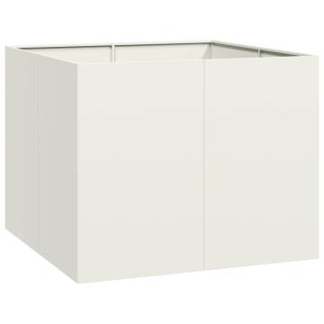 Planter White 100x100x80 cm Steel - Stylish & Durable Design