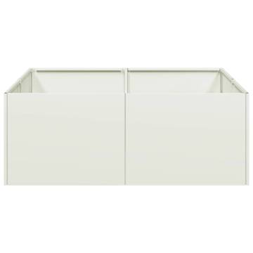 Stylish White Steel Planter 80x80x30 cm for Outdoor Spaces