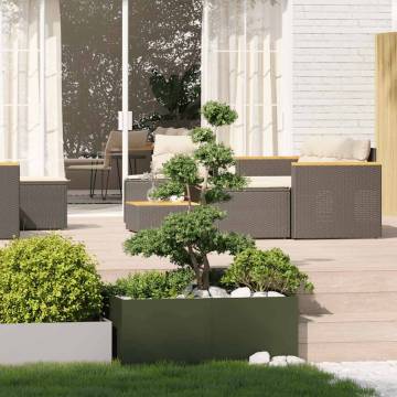 Stylish Olive Green Steel Planter - 100x100x40 cm