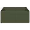 Stylish Olive Green Steel Planter - 100x100x40 cm