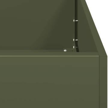 Stylish Olive Green Steel Planter - 100x100x40 cm