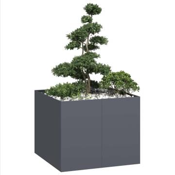 Stylish Anthracite Steel Planter 100x100x80 cm for Your Garden