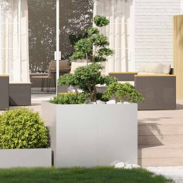 Stylish 100x100x80 cm Stainless Steel Planter | Hipomarket