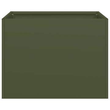 Olive Green Steel Planter 40x40x30 cm for Stylish Outdoor Spaces