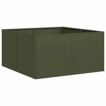 Olive Green 80x80x40 cm Planter - Stylish Cold-Rolled Steel