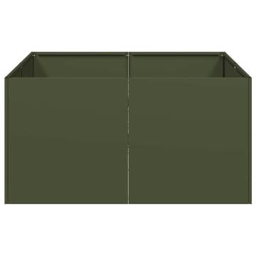 Olive Green 80x80x40 cm Planter - Stylish Cold-Rolled Steel