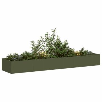 Stylish Olive Green Steel Planter - 360x80x40 cm