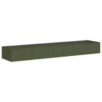 Stylish Olive Green Steel Planter - 360x80x40 cm