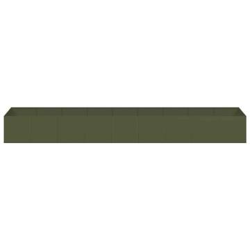 Stylish Olive Green Steel Planter - 360x80x40 cm