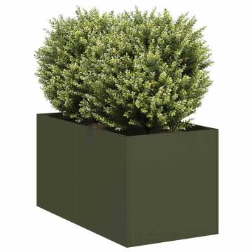 Stylish Olive Green Planter 40x80cm | Durable Steel Design