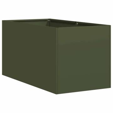 Stylish Olive Green Planter 40x80cm | Durable Steel Design