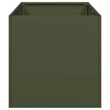 Stylish Olive Green Planter 40x80cm | Durable Steel Design