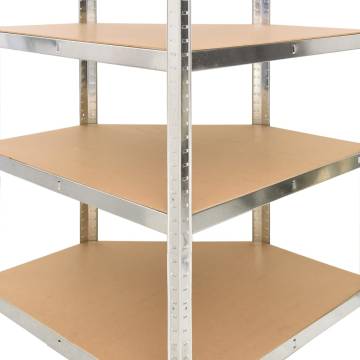 5-Layer Shelves - Silver Steel & Engineered Wood | HiPoMarket