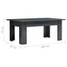 High Gloss Grey Coffee Table - Stylish & Durable | HipoMarket