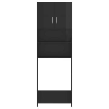 High Gloss Black Washing Machine Cabinet Set | HipoMarket