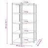 5-Layer Shelves - Silver Steel & Engineered Wood | HiPoMarket