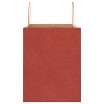 50 Red Paper Bags with Handles - Eco-Friendly & Durable