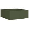 Stylish Olive Green Steel Planter 80x80x30 cm | HipoMarket