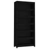 Book Cabinet Black 80x35x183 cm – Solid Pine Wood Storage