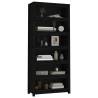 Book Cabinet Black 80x35x183 cm – Solid Pine Wood Storage