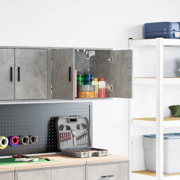 Garage Wall Cabinet - Concrete Grey Engineered Wood | HipoMarket