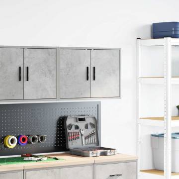 Garage Wall Cabinet - Concrete Grey Engineered Wood | HipoMarket