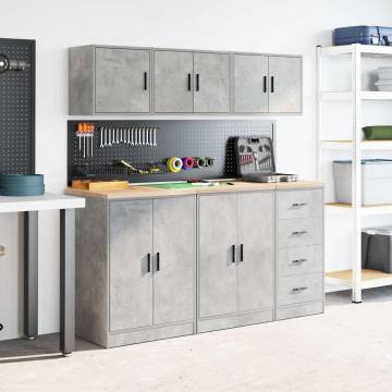 Garage Wall Cabinet - Concrete Grey Engineered Wood | HipoMarket