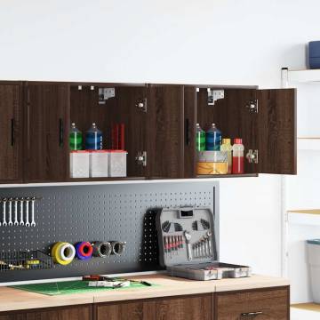 Garage Wall Cabinets - 2 pcs Brown Oak Engineered Wood