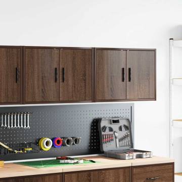 Garage Wall Cabinets - 2 pcs Brown Oak Engineered Wood