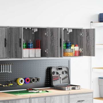 Garage Wall Cabinets 2 pcs Grey Sonoma - Durable Storage