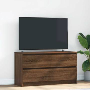 TV Cabinet Brown Oak | 100x35x54 cm | Engineered Wood