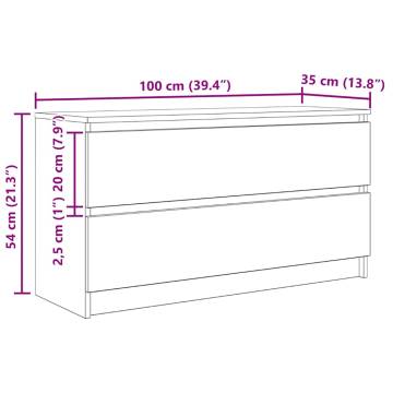 TV Cabinet Brown Oak | 100x35x54 cm | Engineered Wood