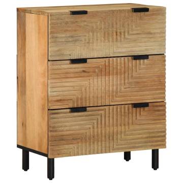 3 Piece Sideboards Brown - Solid Wood Mango - 60x33x75 cm