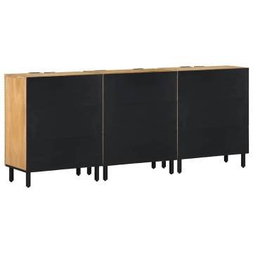 3 Piece Sideboards Brown - Solid Wood Mango - 60x33x75 cm