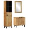 3 Piece Brown Mango Wood Bathroom Furniture Set | HipoMarket