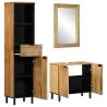 3 Piece Brown Mango Wood Bathroom Furniture Set | HipoMarket