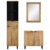 3 Piece Brown Mango Wood Bathroom Furniture Set | HipoMarket