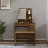 Dressing Table Set with LED Brown Oak Engineered Wood Colour brown oak Size 86.5 x 35 x 136 cm Quantity in Package 1 