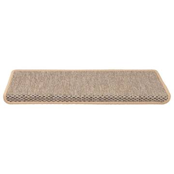 Stair Mats Self-Adhesive Sisal-Look - Light Beige, 30 pcs