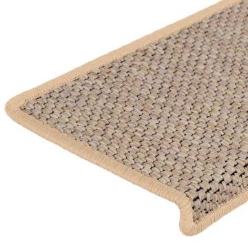 Stair Mats Self-Adhesive Sisal-Look - Light Beige, 30 pcs