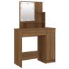 Stylish Dressing Table Set with LED in Brown Oak - HipoMarket