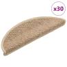  Stair Mats Self-adhesive Sisal-Look 30 pcs 56x17x3 cm Sand Colour sand Size 56 x 17 x 3 cm Quantity in Package 30 