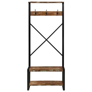 Multicolour Solid Wood Clothes Rack - 80x40x190 cm