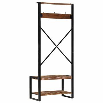 Multicolour Solid Wood Clothes Rack - 80x40x190 cm