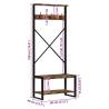 Multicolour Solid Wood Clothes Rack - 80x40x190 cm