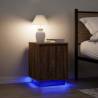  Bedside Cabinets with LED Lights 2 pcs Brown Oak 38x34x50 cm Colour brown oak Quantity in Package 2 