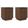 Stylish Bedside Cabinets with LED Lights - 2 pcs Brown Oak | HipoMarke